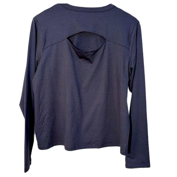 All in Motion Gray Long Sleeve Workout T-Shirt Crew Neck Cut Out Women’s XL. - Picture 2 of 7